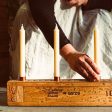 Queen B Beeswax Taper Candles (4pk) - 20cm 12hr Burn Time Hot on Sale