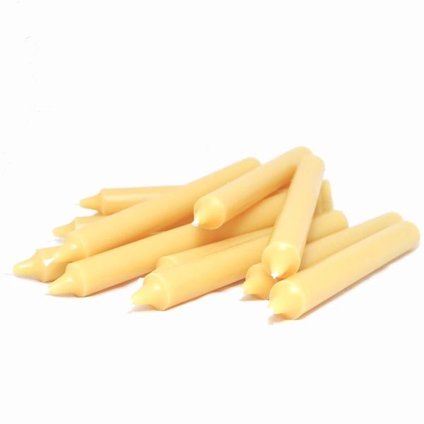 Queen B Beeswax Taper Candles (4pk) - 20cm 12hr Burn Time Hot on Sale