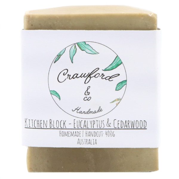 Crawford & Co Kitchen Soap Block 400g - Eucalyptus & Cedarwood For Discount