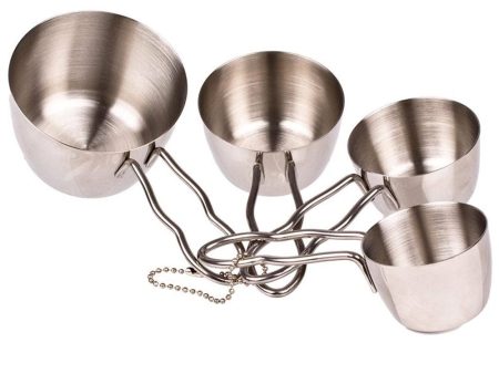 Appetito Stainless Steel Measuring Cups Wire Handle - Set of 4 Online now