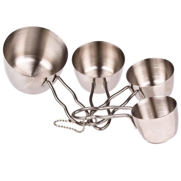 Appetito Stainless Steel Measuring Cups Wire Handle - Set of 4 Online now