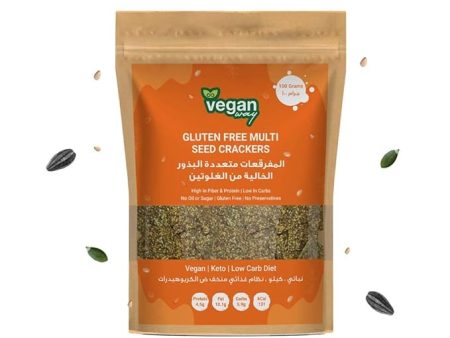 VEGAN WAY Multi Seed Crackers - Vegan, Gluten Free, Keto Friendly, Sugar Free - 100g Supply