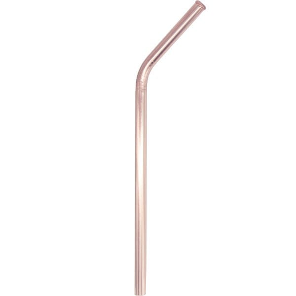 Rose Gold Stainless Steel Safety Straw 8mm - Bent Supply