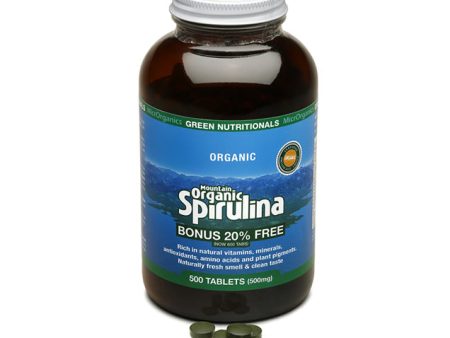 Green Nutritionals Mountain Organic Spirulina Tablets (500mg) - 500 Tabs Online Hot Sale