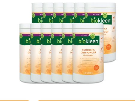 BIOKLEEN Citrus Automatic Dish Soap Powder - Pack of 12 (2lb each) Supply