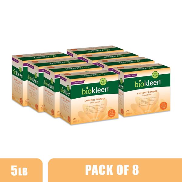 BIOKLEEN Citrus Laundry Powder - Pack of 8 (5lb each) Discount