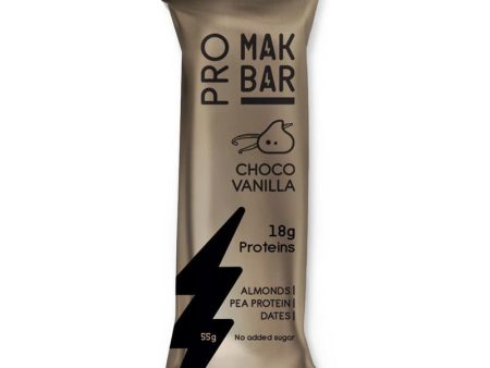 MAK BAR Pro Vanilla Choc Chip Flavour Protein Bar 55g, Gluten free, Sugar free For Discount