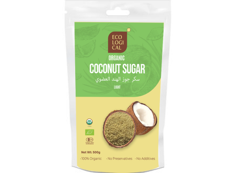 ECOLOGICAL Organic Coconut Sugar, Light, 500g - Unrefined Sweetener for Healthier Living Cheap