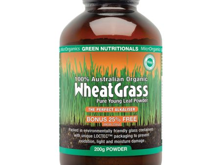 MicrOrganics Green Nutritionals Organic Australian WheatGrass 200g Powder Online Sale