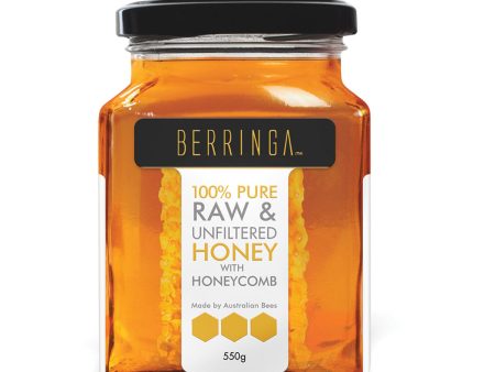 Berringa Raw and Unfiltered Honey with Honeycomb 525g Cheap