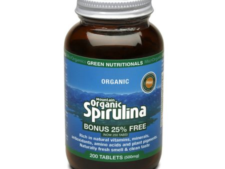 Green Nutritionals Mountain Organic Spirulina Tablets (500mg) - 200 Tabs Discount