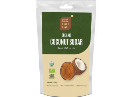 ECOLOGICAL Organic Coconut Sugar, Dark, 500g - Unrefined Sweetener for Healthier Living For Discount