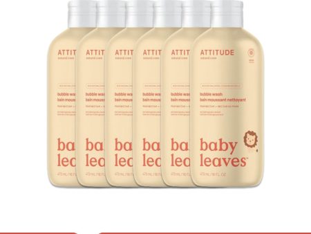 ATTITUDE Baby Leaves Bubble Wash pear nectar - Pack of 6 (475ml each) Online Hot Sale