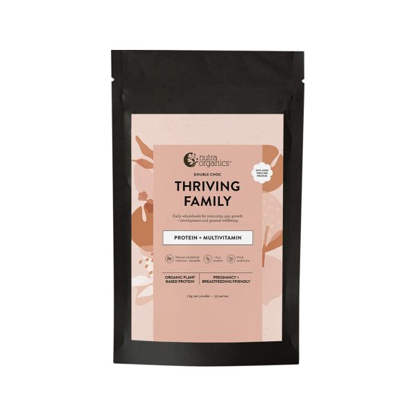 Nutra Organics Organic Thriving Family Protein (Protein + Multivitamin) Double Choc 1kg For Cheap