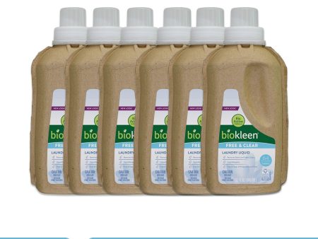 BIOKLEEN Free And Clear Laundry Liquid - Pack of 6 (32oz each) For Cheap