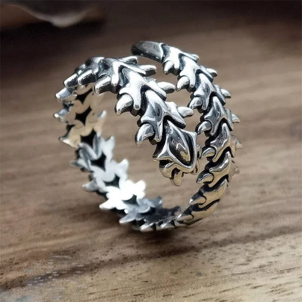 Vintage Punk Centipede Couple Ring Gothic Geometric Spine Five Finger Rings Hip Hop Hyperbole Anime Ring Jewelry Online Hot Sale