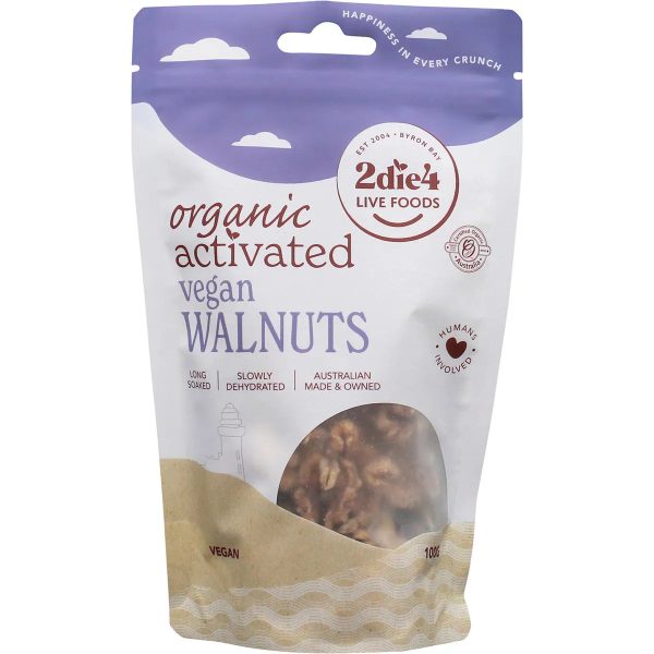 2Die4 Live Foods Activated Organic Vegan Walnuts - 100g Supply