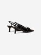 Escarpins ouverts en cuir verni noir Sale