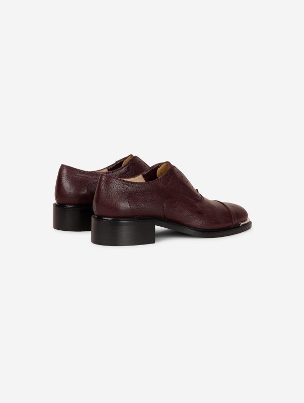 Derbies en cuir bordeaux Online Sale