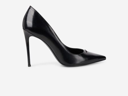 Escarpins en cuir noir Discount