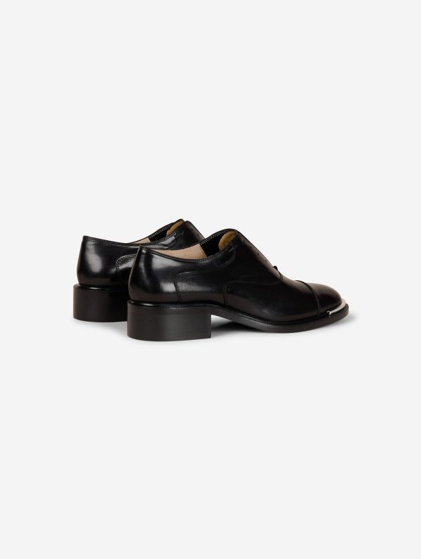 Derbies en cuir noir Hot on Sale