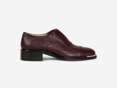 Derbies en cuir bordeaux Online Sale