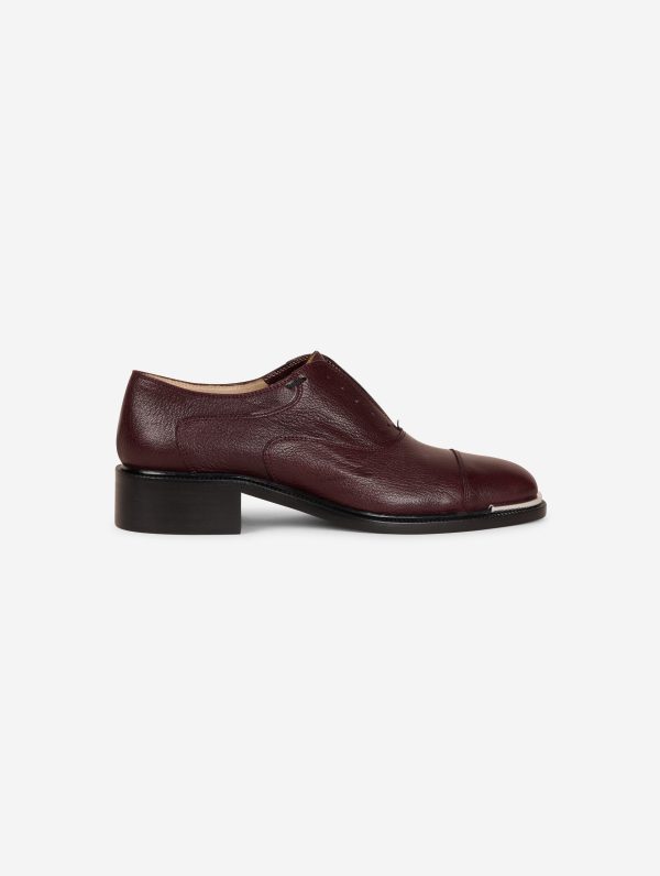 Derbies en cuir bordeaux Online Sale