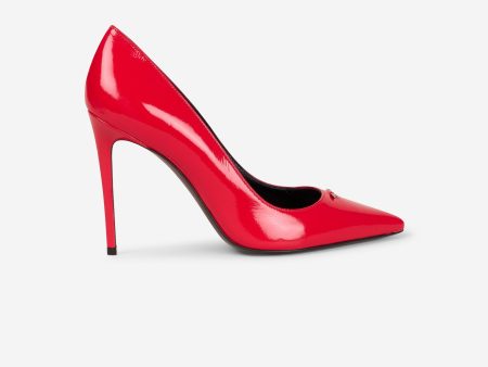 Escarpins en cuir verni rouge Online now