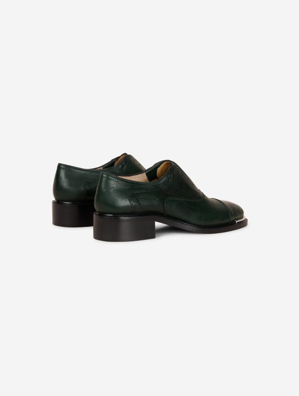 Derbies en cuir vert For Sale