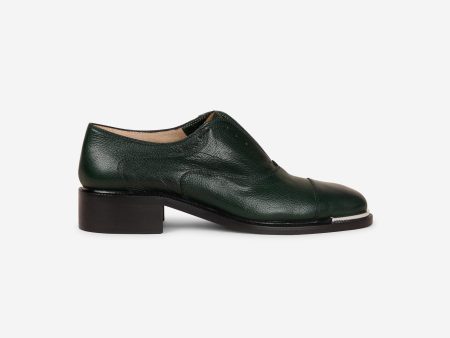 Derbies en cuir vert For Sale