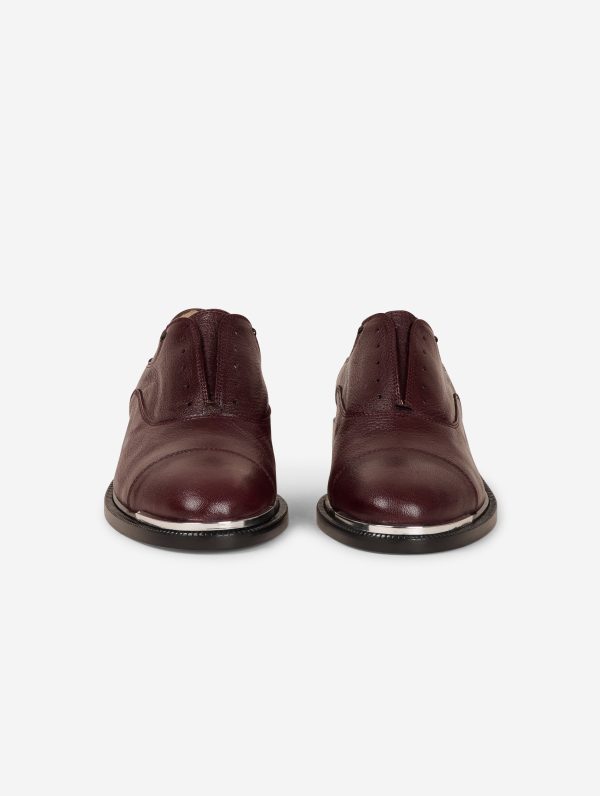 Derbies en cuir bordeaux Online Sale