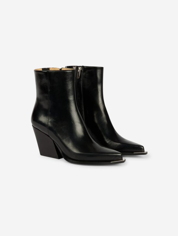 Boots en cuir noir Online