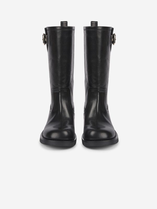 bottes courtes biker en cuir noir Supply