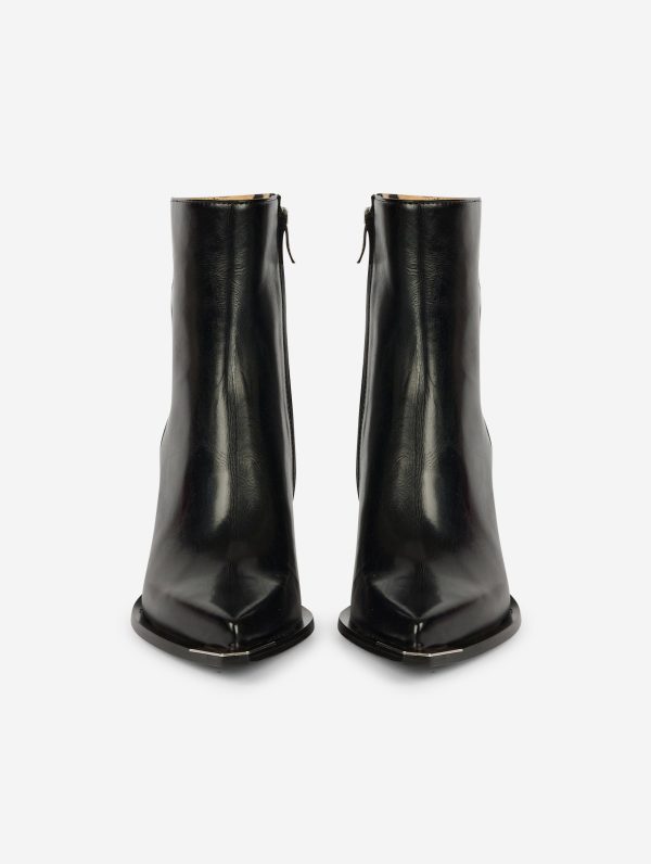 Boots en cuir noir Online