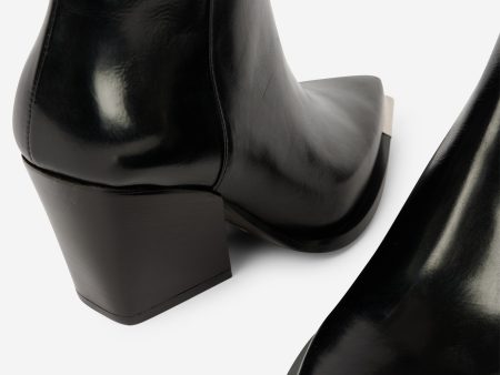 Boots en cuir noir Online